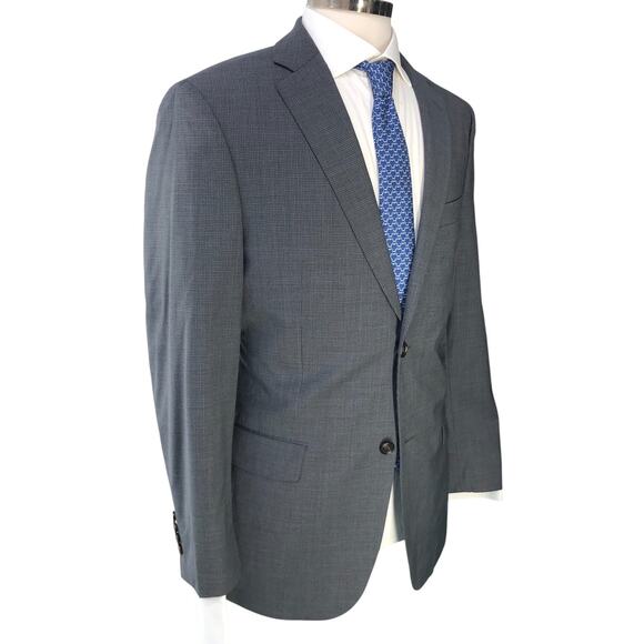 Ralph Lauren Mens Size 38R Suit 2 Piece Drop 6 Micro Check Gray Stretch 2 Button - Picture 13 of 16